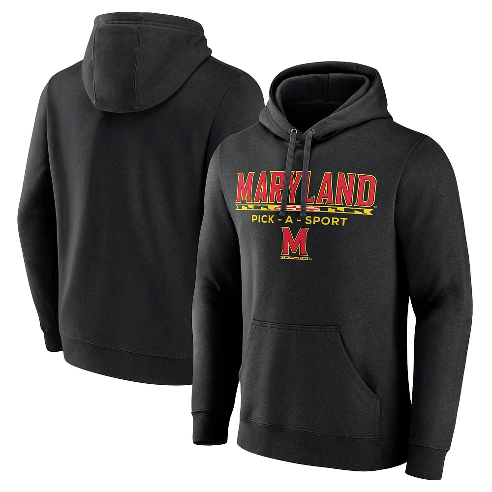 Men's Black Maryland Terrapins Authentic Pick-A-Sport Pullover Hoodie