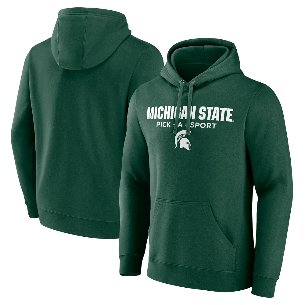 Men's Green Michigan State Spartans Authentic Pick-A-Sport Pullover Hoodie