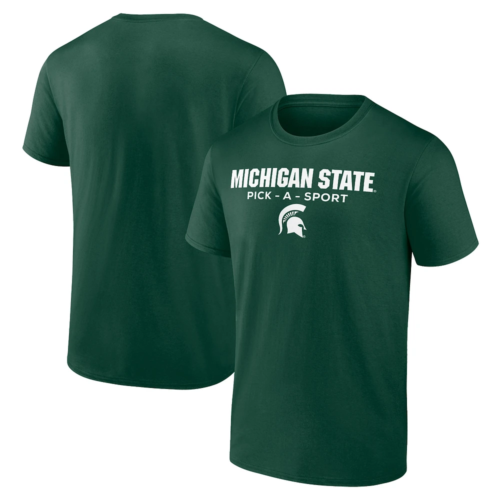Men's Green Michigan State Spartans Authentic Pick-A-Sport T-Shirt