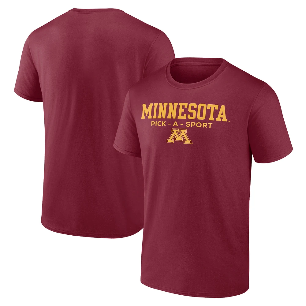 Men's Maroon Minnesota Golden Gophers Authentic Pick-A-Sport T-Shirt