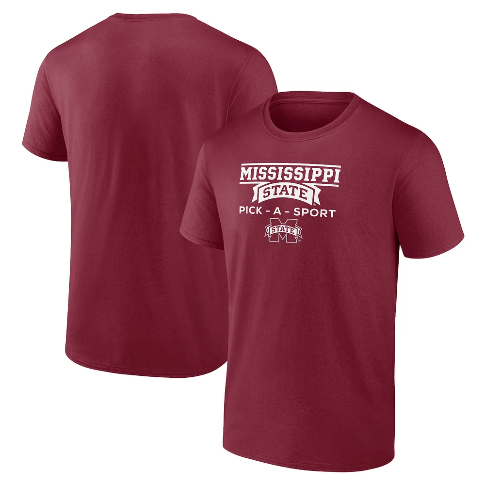 Men's Maroon Mississippi State Bulldogs Authentic Pick-A-Sport T-Shirt