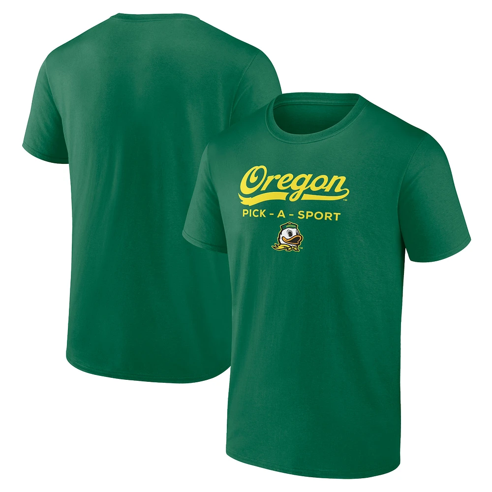Men's Green Oregon Ducks Authentic Pick-A-Sport T-Shirt