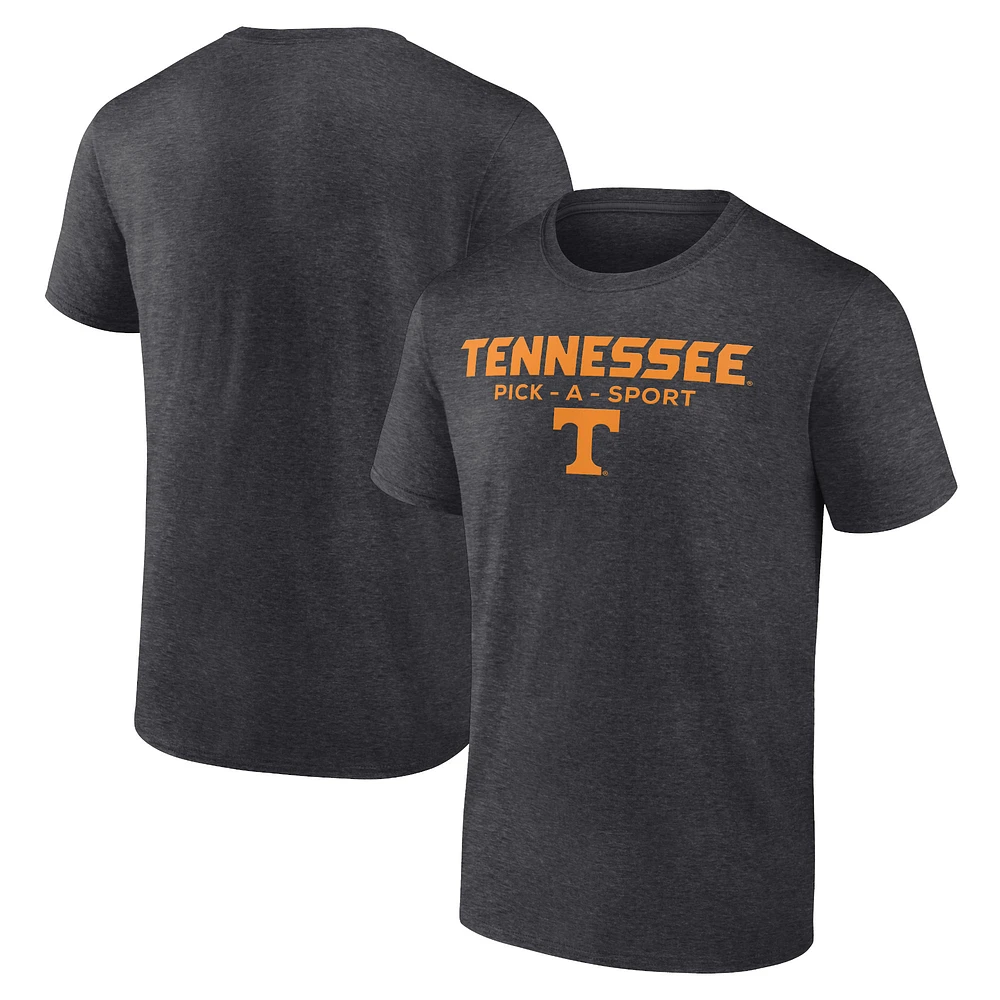 Men's Heather Charcoal Tennessee Volunteers Authentic Pick-A-Sport T-Shirt
