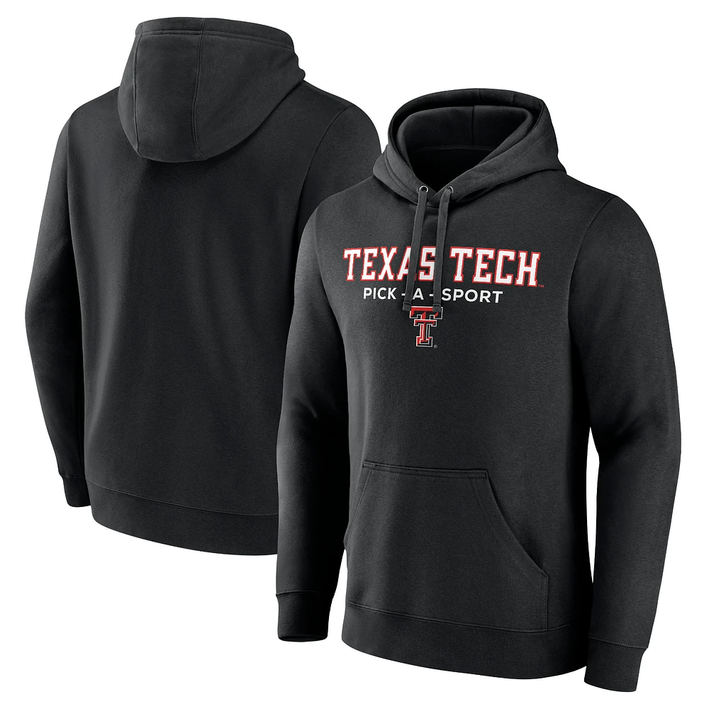 Men's Black Texas Tech Red Raiders Authentic Pick-A-Sport Pullover Hoodie