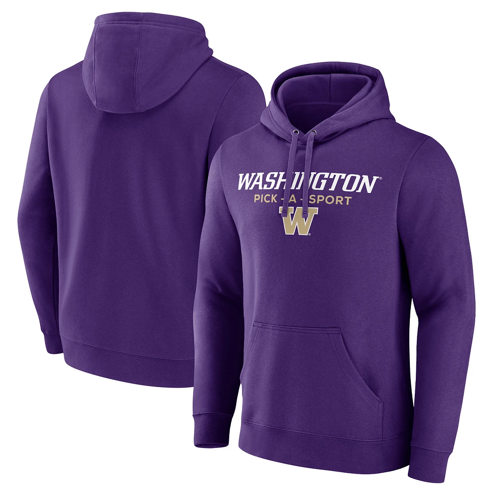 Men's Purple Washington Huskies Authentic Pick-A-Sport Pullover Hoodie