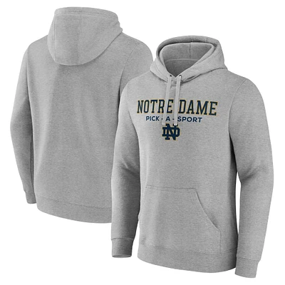 Men's Heather Gray Notre Dame Fighting Irish Authentic Pick-A-Sport Pullover Hoodie