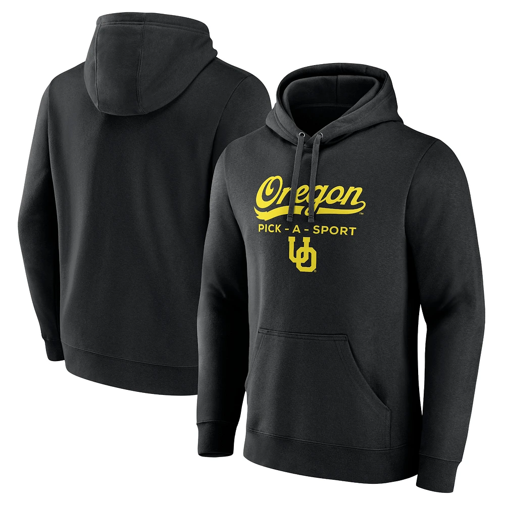 Men's Black Oregon Ducks Authentic Pick-A-Sport Pullover Hoodie