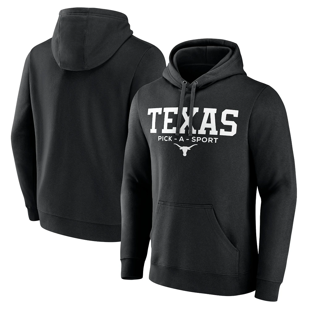 Men's Black Texas Longhorns Authentic Pick-A-Sport Pullover Hoodie
