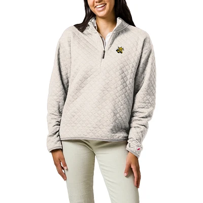 Women's League Collegiate Wear Cream Wichita State Shockers Highland Quilted Quarter-Zip Pullover Top