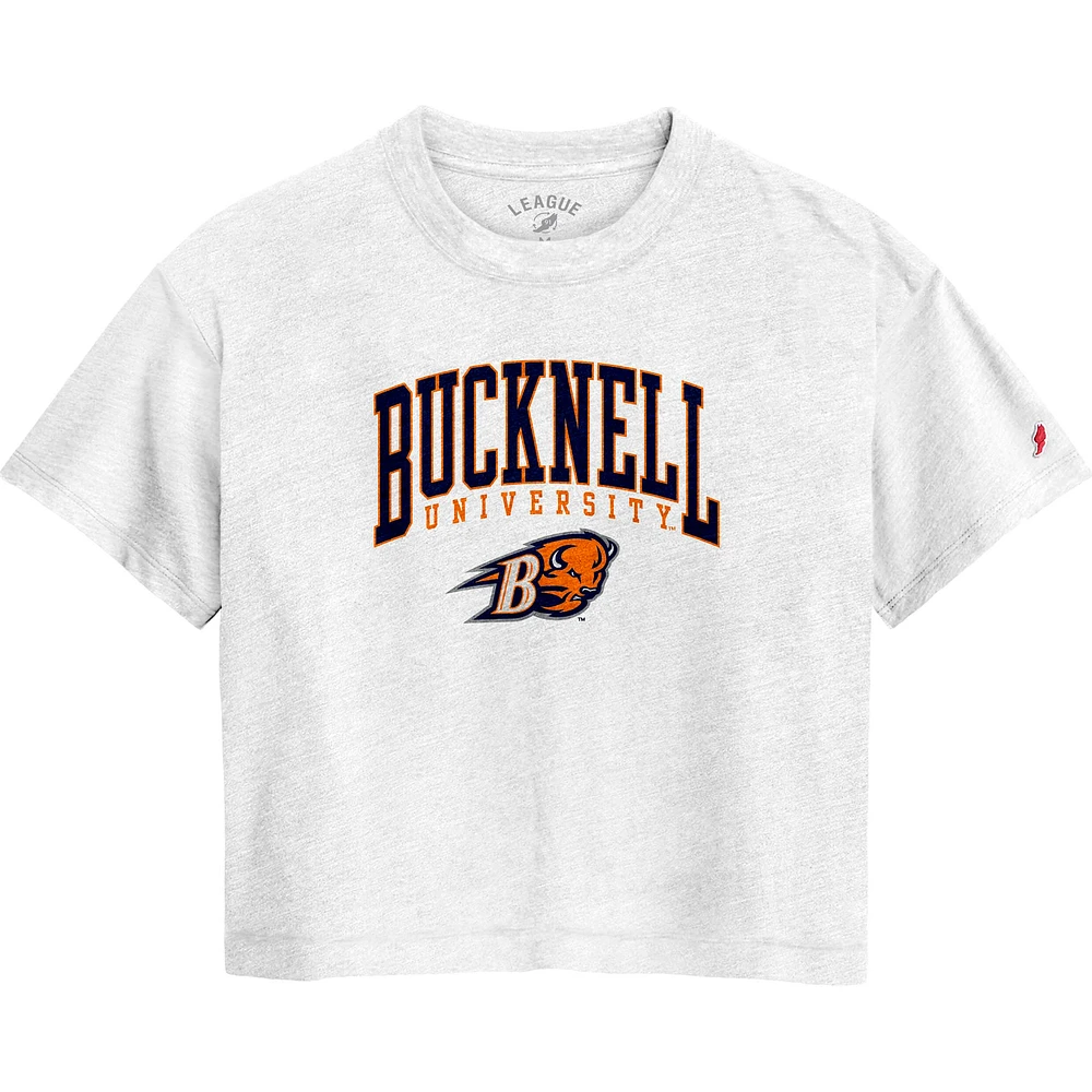 Women's League Collegiate Wear White Bucknell Bison Intramural Midi Tri-Blend T-Shirt