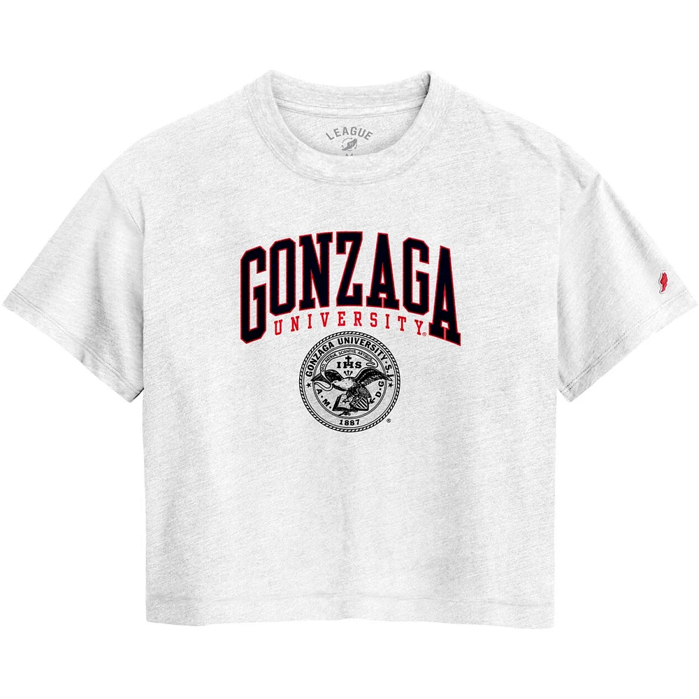 Women's League Collegiate Wear White Gonzaga Bulldogs Intramural Midi Tri-Blend T-Shirt