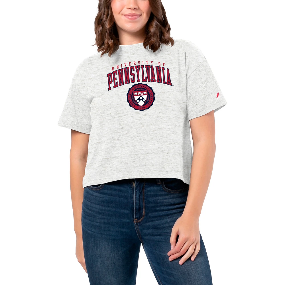 Women's League Collegiate Wear White Pennsylvania Quakers Intramural Midi Tri-Blend T-Shirt