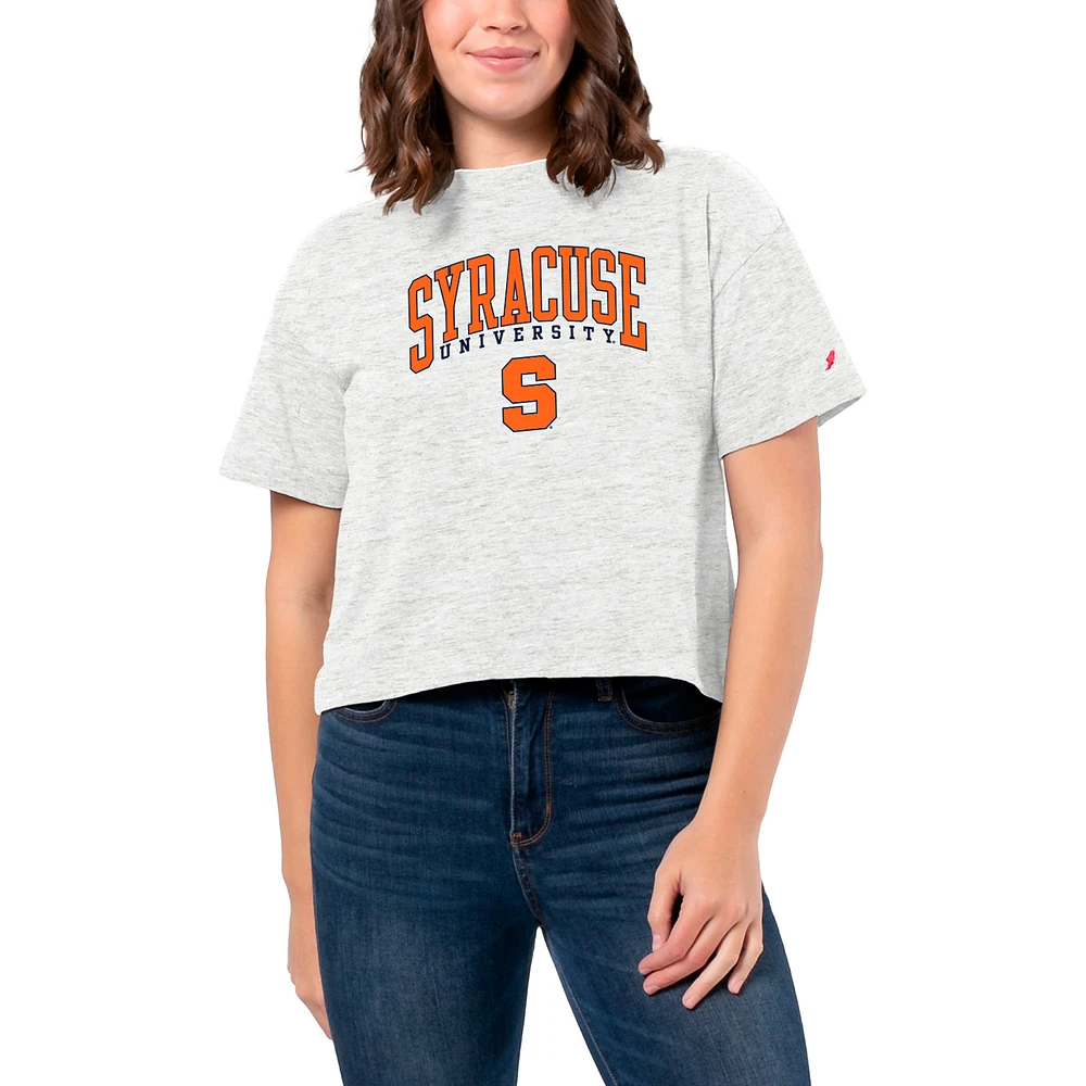 Women's League Collegiate Wear White Syracuse Orange Intramural Midi Tri-Blend T-Shirt