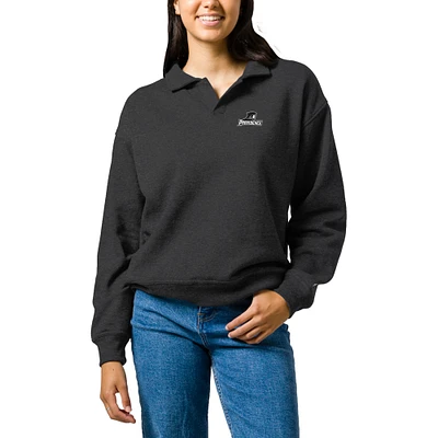 Women's League Collegiate Wear Heather Charcoal Providence Friars Victory Springs Tri-Blend Collared Pullover Sweatshirt