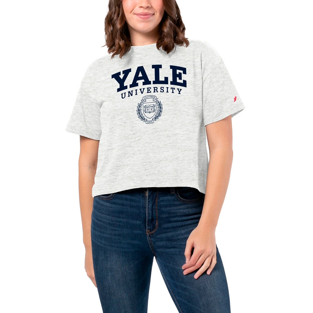 Women's League Collegiate Wear White Yale Bulldogs Intramural Midi Tri-Blend T-Shirt