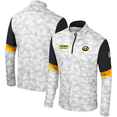 Men's Colosseum Camo Iowa Hawkeyes OHT Military Appreciation Tomahawk Quarter-Zip Windshirt