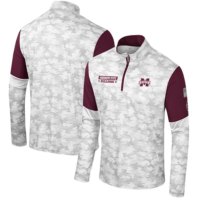 Men's Colosseum Camo Mississippi State Bulldogs OHT Military Appreciation Tomahawk Quarter-Zip Windshirt