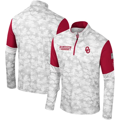 Men's Colosseum Camo Oklahoma Sooners OHT Military Appreciation Tomahawk Quarter-Zip Windshirt