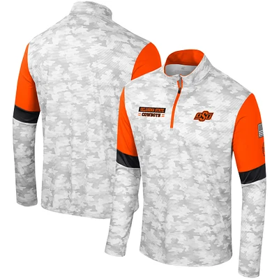 Men's Colosseum Camo Oklahoma State Cowboys OHT Military Appreciation Tomahawk Quarter-Zip Windshirt