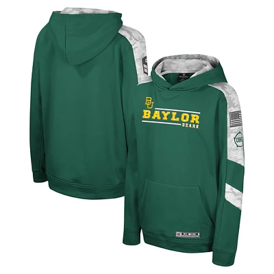 Youth Colosseum Green Baylor Bears OHT Military Appreciation Cyclone Digital Camo Pullover Hoodie