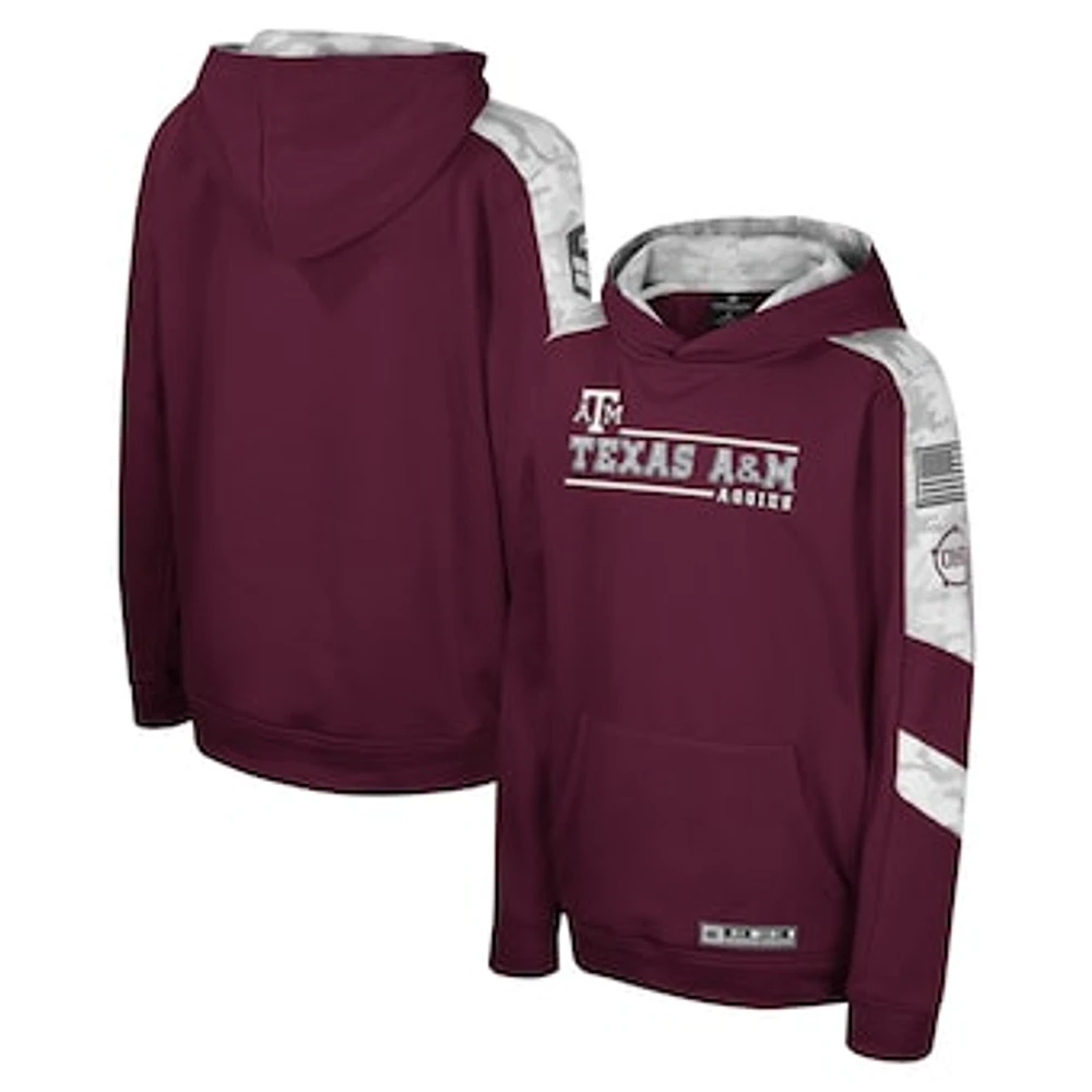 Youth Colosseum Maroon Texas A&M Aggies OHT Military Appreciation Cyclone Digital Camo Pullover Hoodie