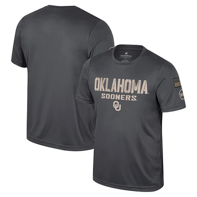 Men's Colosseum Charcoal Oklahoma Sooners OHT Military Appreciation T-Shirt