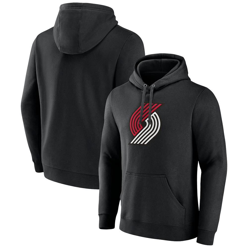 Men's Fanatics Black Portland Trail Blazers Primary Logo Pullover Hoodie