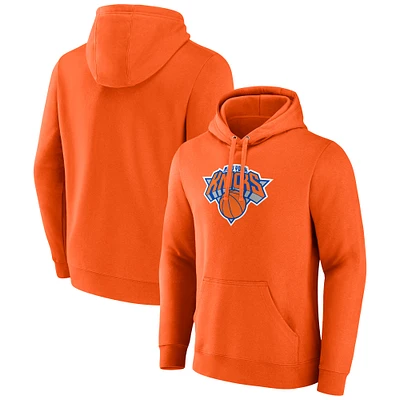 Men's Fanatics Orange New York Knicks Primary Logo Pullover Hoodie