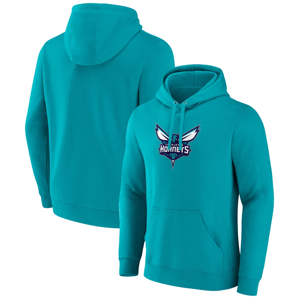 Men's Fanatics Teal Charlotte Hornets Primary Logo Pullover Hoodie