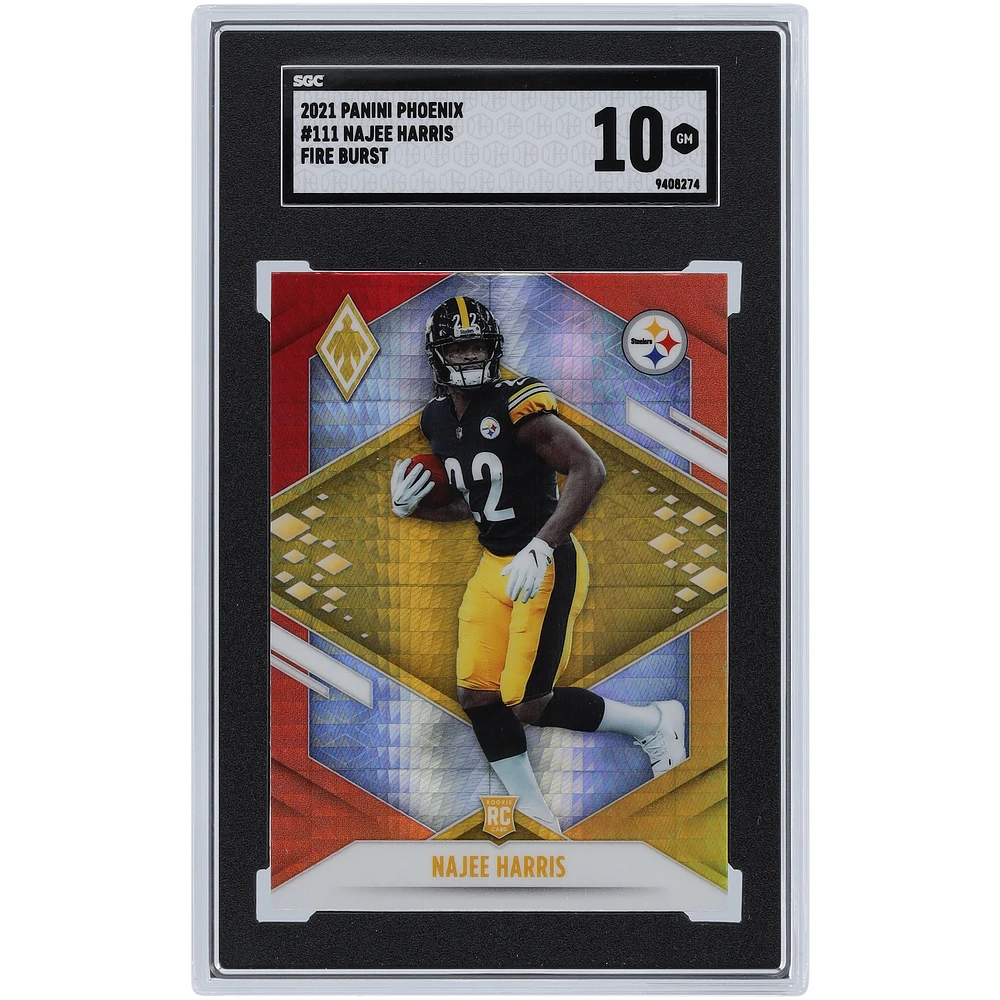 Najee Harris Pittsburgh Steelers 2021 Panini Phoenix Fire Burst #111 SGC Authenticated Rookie Card