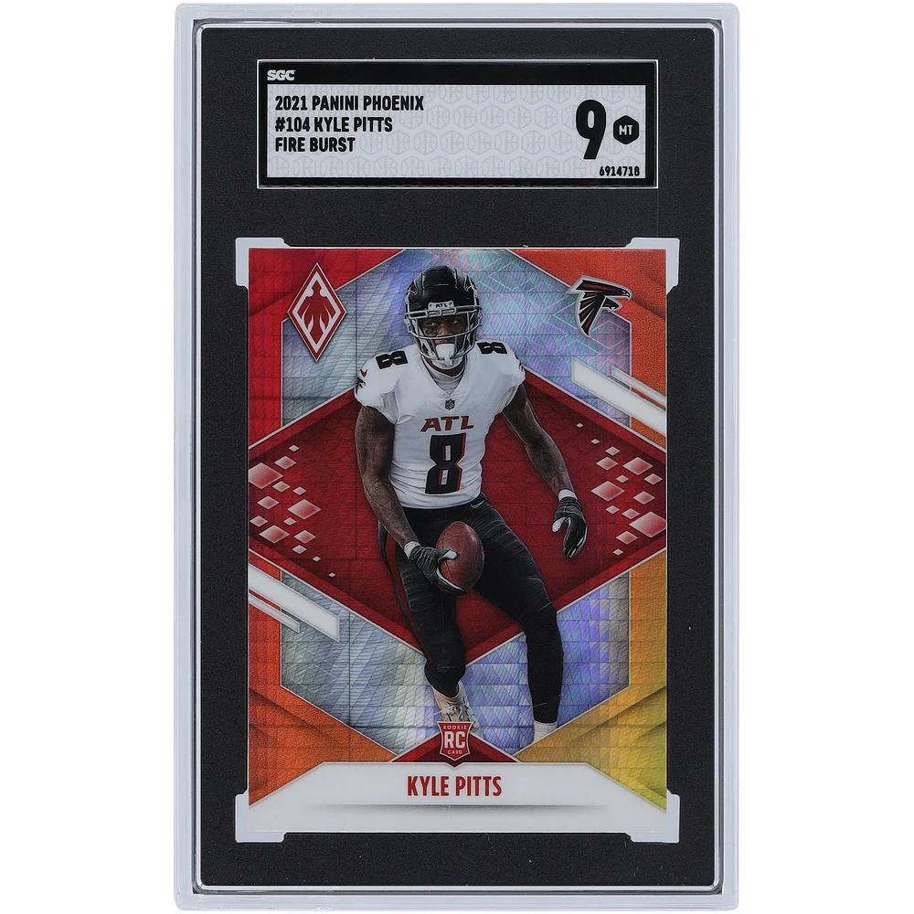 Kyle Pitts Atlanta Falcons 2021 Panini Phoenix Fire Burst #104 SGC Authenticated Rookie Card