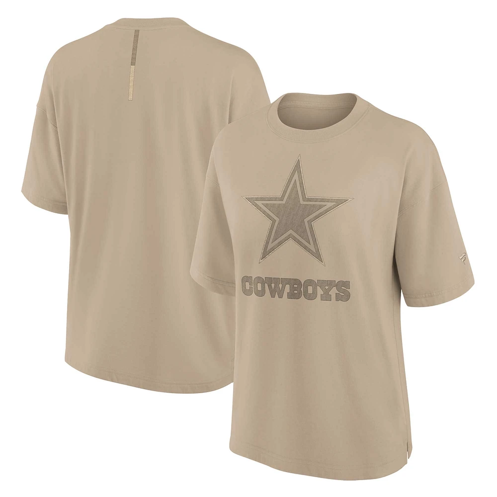 Women's Fanatics Khaki Dallas Cowboys Oversized Elements T-Shirt