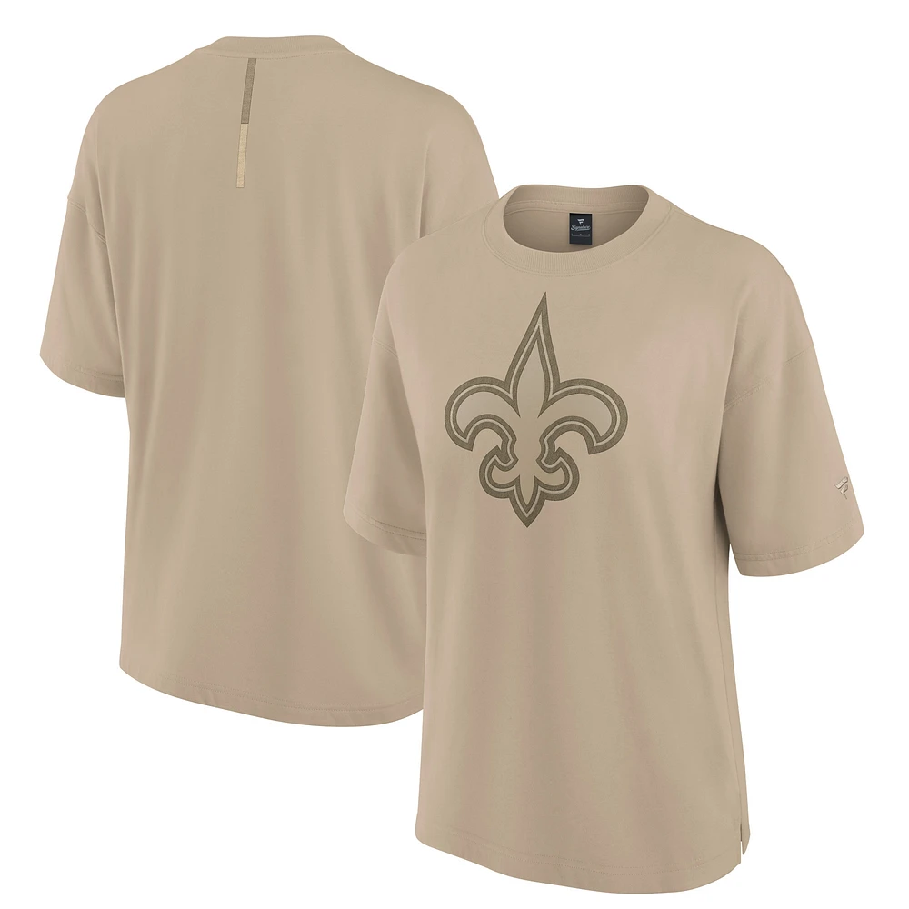 Women's Fanatics Khaki New Orleans Saints Oversized Elements T-Shirt