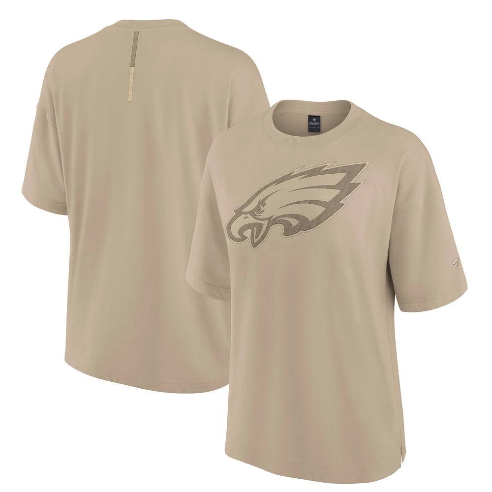 Women's Fanatics Khaki Philadelphia Eagles Oversized Elements T-Shirt