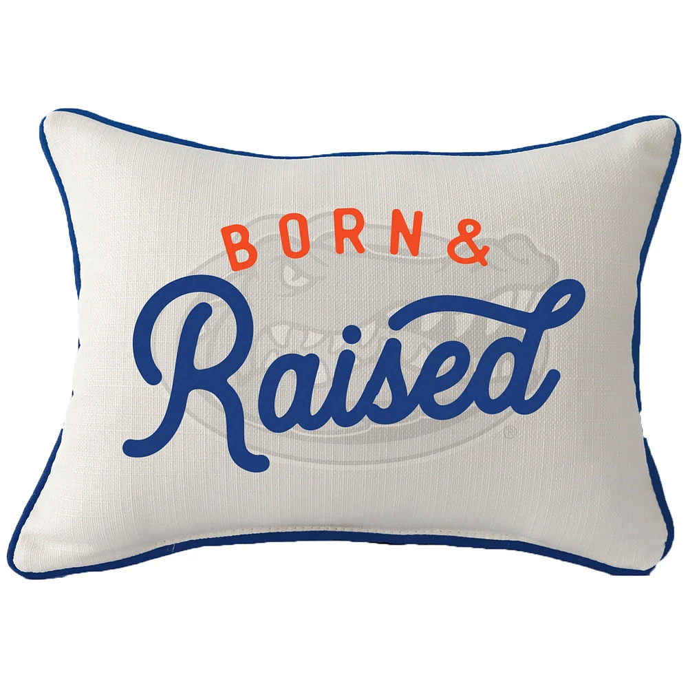 Little Birdie Florida Gators Born & Raised Piped Pillow