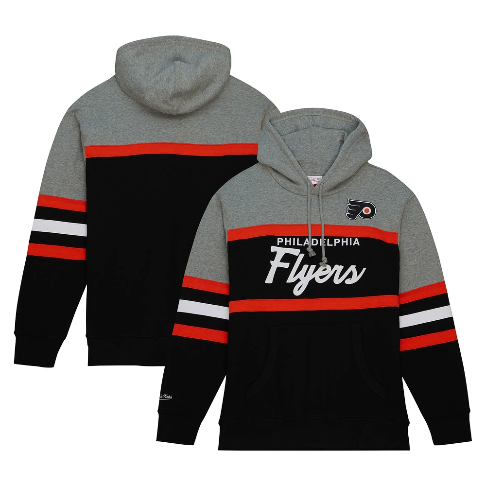 Men's Mitchell & Ness Black/Gray Philadelphia Flyers Head Coach Pullover Hoodie