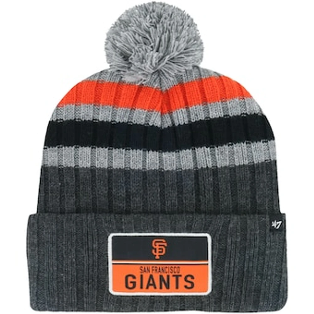 Men's '47 Gray San Francisco Giants Stack Cuffed Knit Hat with Pom