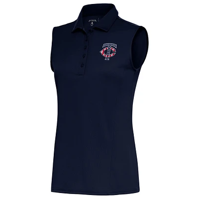 Women's Antigua Navy Minnesota Twins Patriotic Sleeveless Tribute Polo