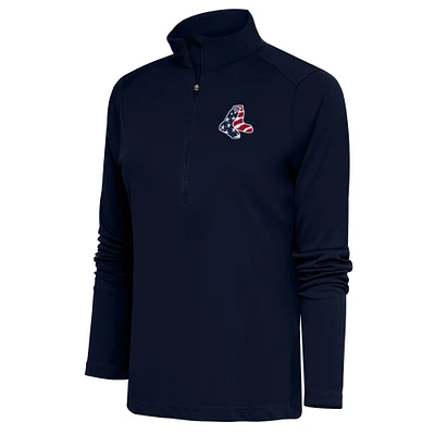 Women's Antigua Navy Boston Red Sox Patriotic Tribute Half-Zip Pullover Top