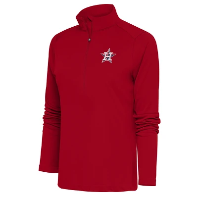 Women's Antigua Red Houston Astros Patriotic Tribute Half-Zip Pullover Top