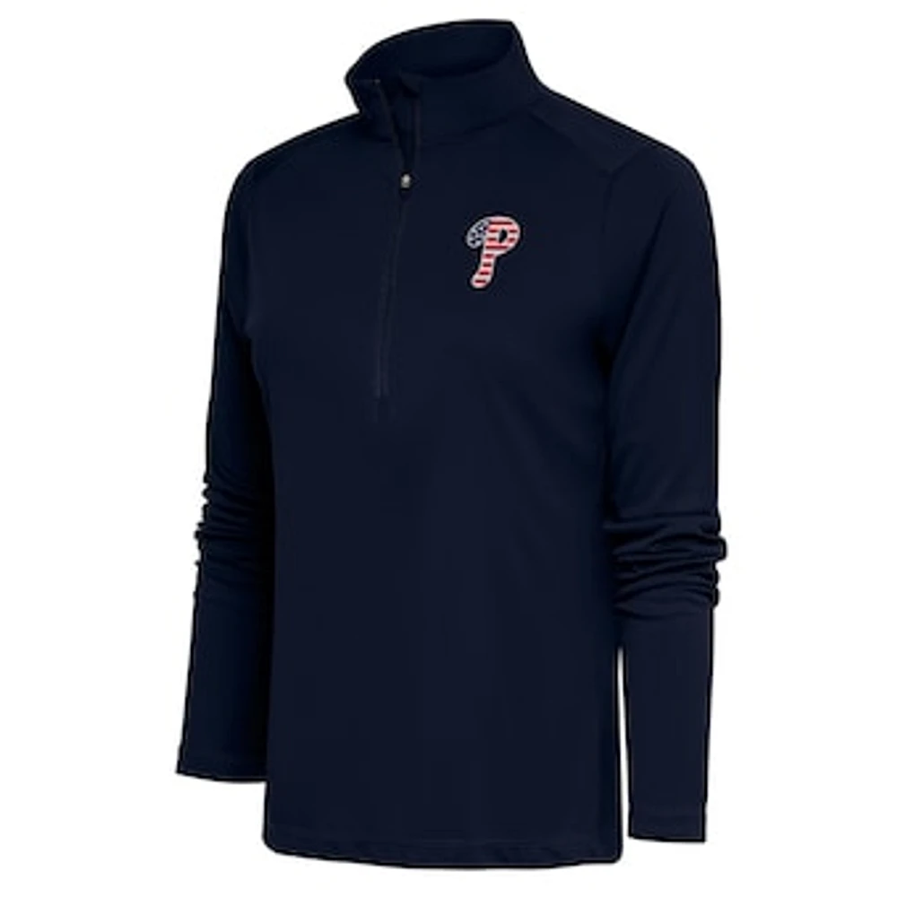 Women's Antigua Navy Philadelphia Phillies Patriotic Tribute Half-Zip Pullover Top