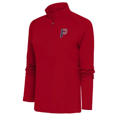 Women's Antigua Red Pittsburgh Pirates Patriotic Tribute Half-Zip Pullover Top