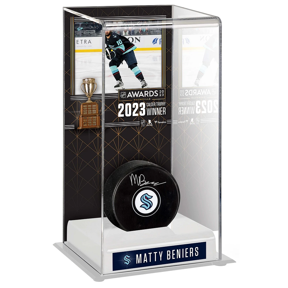 Matty Beniers Seattle Kraken 2023 Calder Trophy Winner Deluxe Tall Hockey Display Case