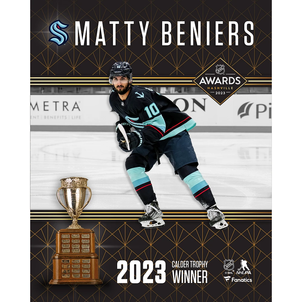 Matty Beniers Seattle Kraken Unsigned 2023 Calder Trophy Winner Stylized Photograph