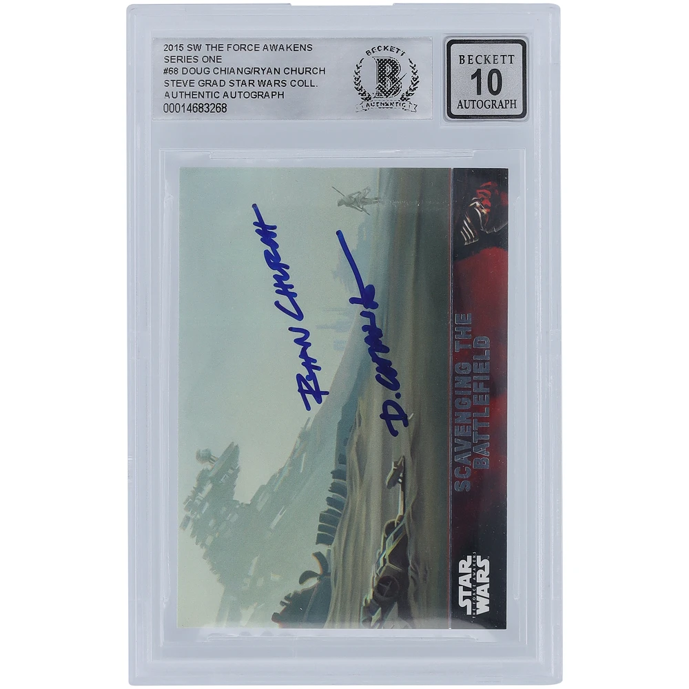 Doug Chiang & Ryan Church Star Wars Autographed 2015 Topps The Force Awakens #68 BGS Authenticated 10 Auto Card