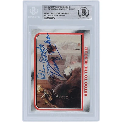 Peter Mayhew and Kenny Baker Star Wars Autographed 1980 Topps The Empire Strikes Back #112 BGS Authenticated Authenticated Card