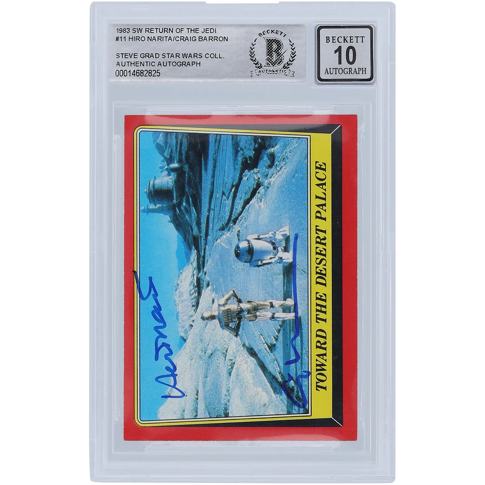 Hiro Narita and Craig Barron Star Wars Autographed 1983 Topps Return of the Jedi #11 BGS Authenticated 10 Auto Card
