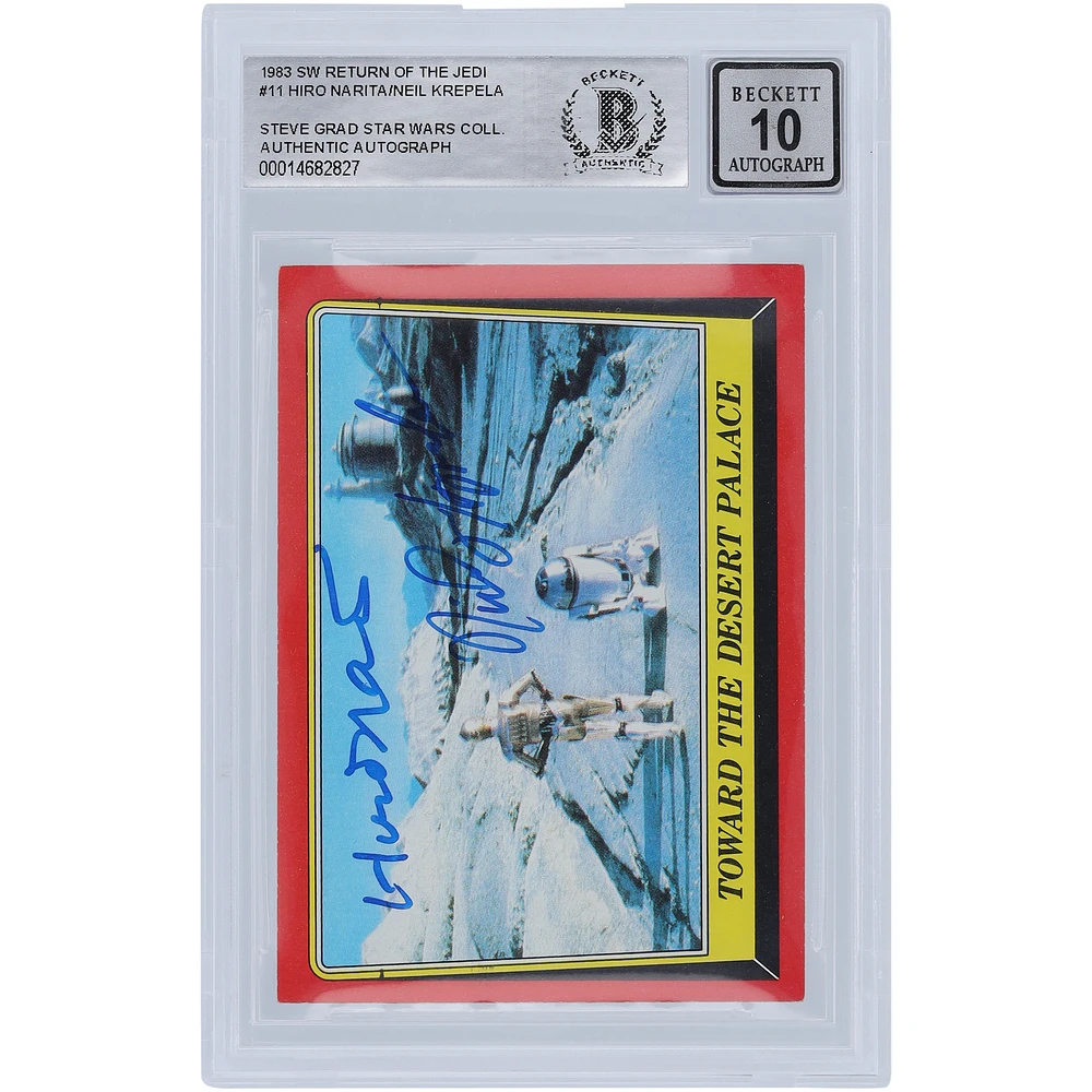 Hiro Narita and Neil Krepela Star Wars Autographed 1983 Topps Return of the Jedi #11 BGS Authenticated 10 Auto Card
