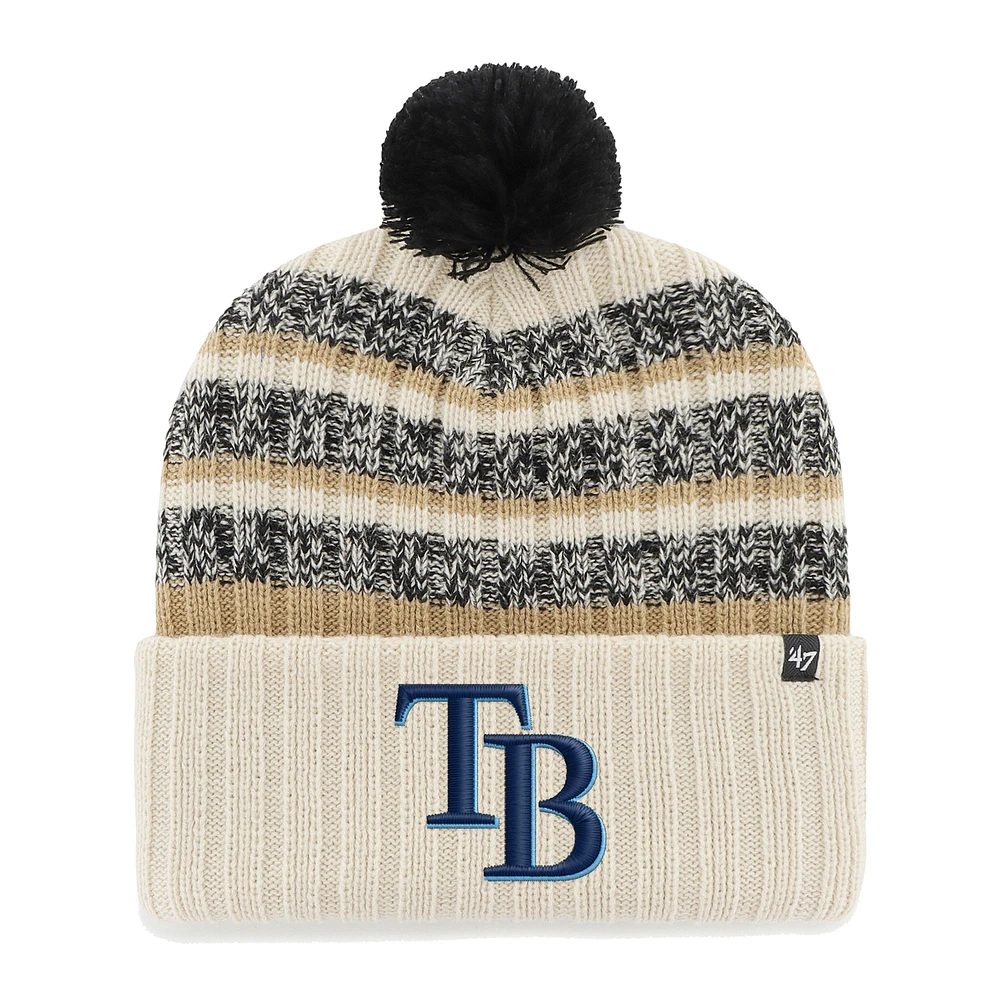 Men's '47 Natural Tampa Bay Rays Tavern Cuffed Knit Hat with Pom