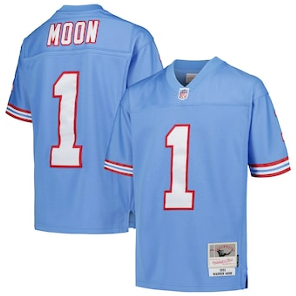 Youth Mitchell & Ness Warren Moon Light Blue Houston Oilers Gridiron Classics 1993 Retired Player Legacy Jersey